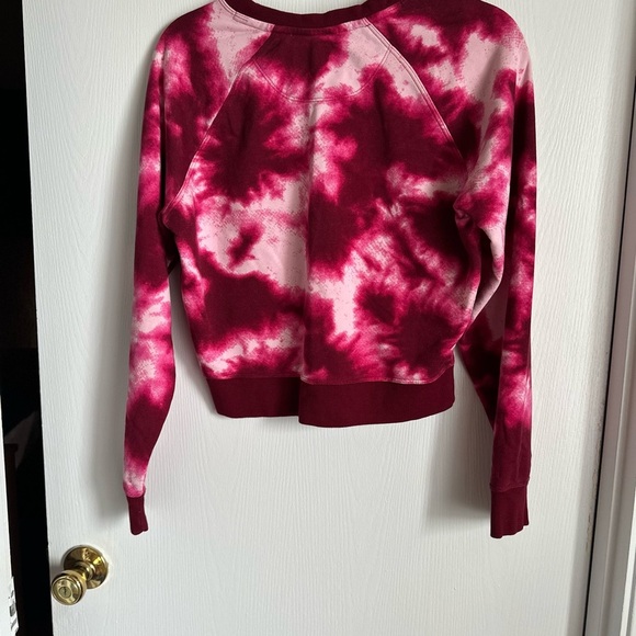 Champion Red and White Crop Hoodie Long Sleeve - Picture 2 of 4